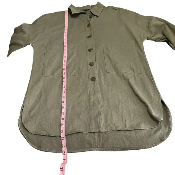 Fashion Nova Women's Olive Green Long Sleeve Button-Up Shacket Size S - Picture 4 of 12